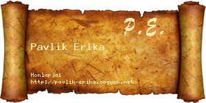 Pavlik Erika névjegykártya